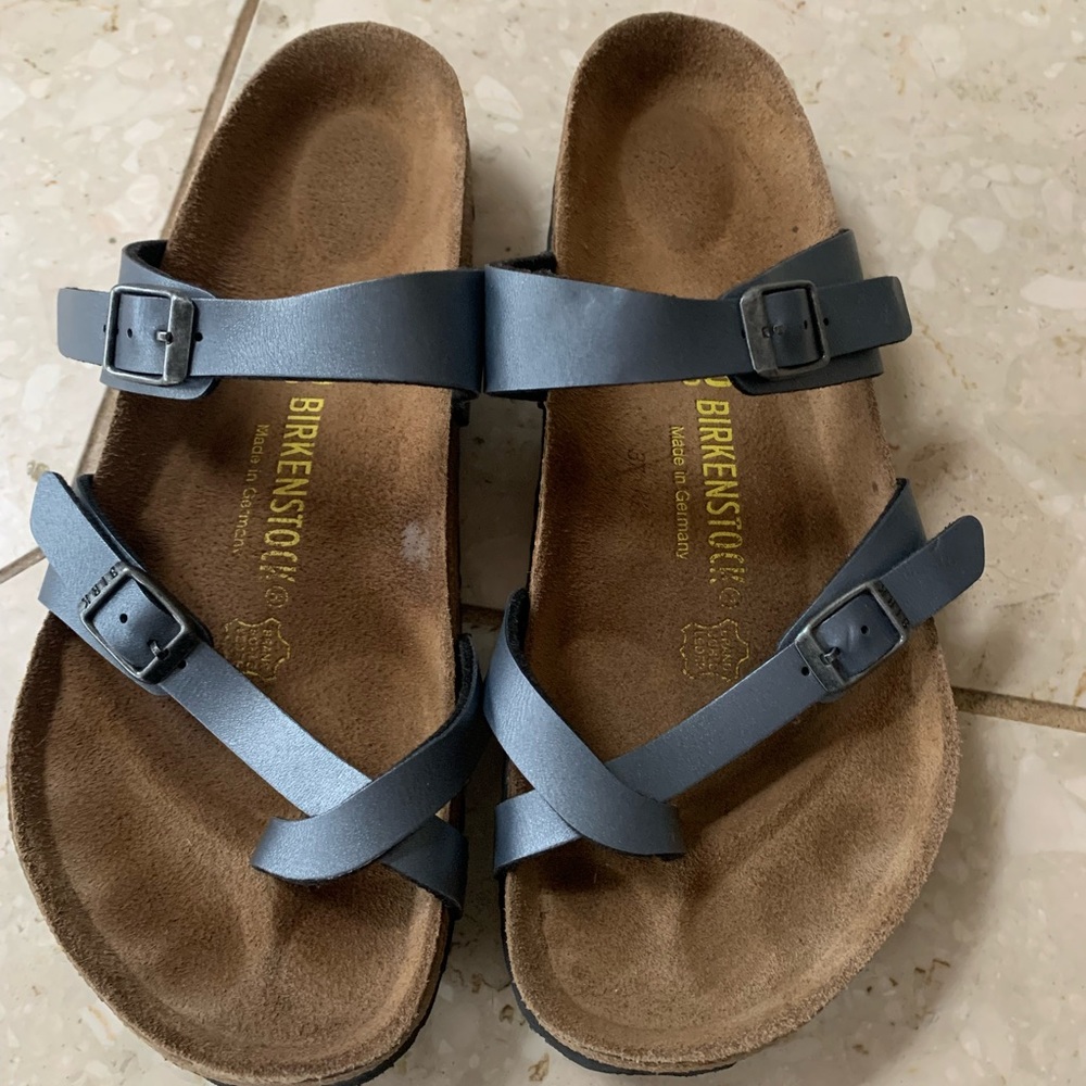 Birkenstock Mayari Size 40 Metallic Blue Sandal